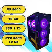 Игровой компьютер / ПК  AMD Ryzen 5 5600  (6 x 4.4 GHz) + 16Gb DDR4  + SSD 1000 Gb + RTX 3060 12Gb
