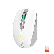 Бездротова ігрова комп'ютерна миша Mееtion BTM002 RGB 1000-1200-1600 dpi 6 кнопок USB 2.4G Білий