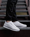 Білі шкіряні чоловічі кросівки Nike Cortez Full White Демісезонні кеди Найк Кортез Класік, фото 2
