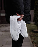 Білі шкіряні чоловічі кросівки Nike Cortez Full White Демісезонні кеди Найк Кортез Класік, фото 6