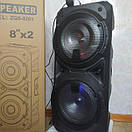 Колонка ZQS-8201 Бездротова переносна акустична Bluetooth з підсвіткою мікрофоном AUX пульт Д/У, фото 4