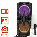 Колонка ZQS-8201 Бездротова переносна акустична Bluetooth з підсвіткою мікрофоном AUX пульт Д/У, фото 5