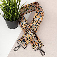 Ремінець для сумки широкий 50 мм 2583 black текстильний сіро-рудий