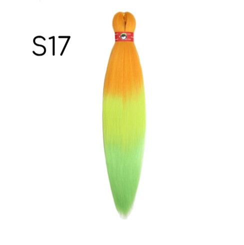 Канекалон Easy Braid S17 омбре помаранчовий жовтий салатовий, фото 1