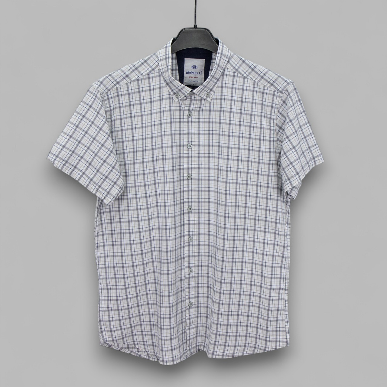 Сорочка чоловіча, приталена (Slim Fit), з коротким рукавом, Birindelli 04-477 100% бавовна M(Р), фото 1