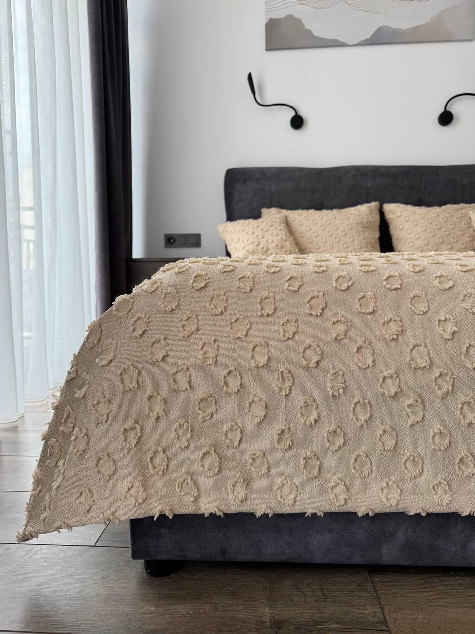 Покривало "Інгрід", 100% cotton, бежевий колір (Розміри і кольори в асортименті)