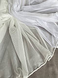 Тюль молочний однотонний бамбук ніжний висота 3 м, фото 5