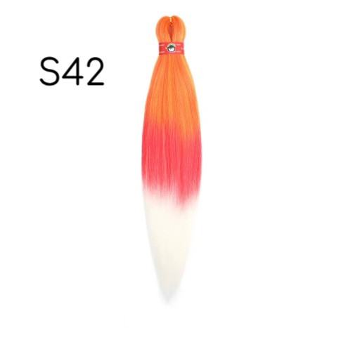 Канекалон Easy Braid S42 омбре помаранчевий червоний білий, фото 1