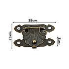 Замок Накладка Золото для скриньок 23*38мм MZK018, фото 3