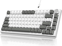 Клавіатура механічна дротова Ajazz Ak820 з підсвіткою та підтримкою HOT-SWAP Сірий Білий
