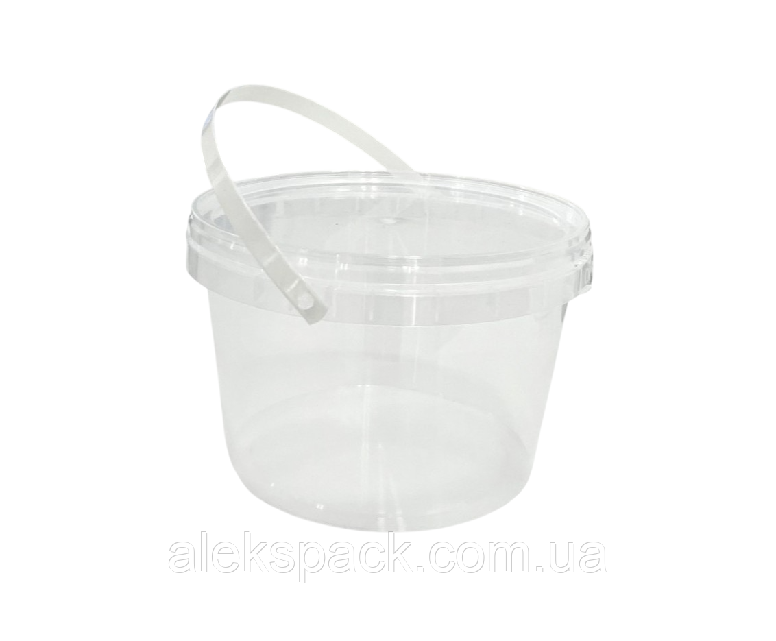 Відро ЕЛ 2,3 л кругле прозоре з кри. проз 100 шт/пак, фото 1
