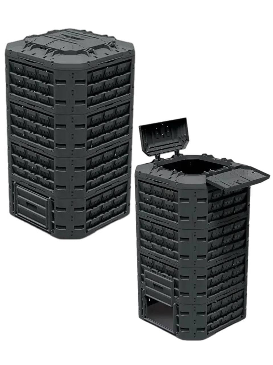 Садовий компостер Prosperplast Compogreen Vario IKL1250C 1250 л сірий пластиковий бак для компосту, фото 1