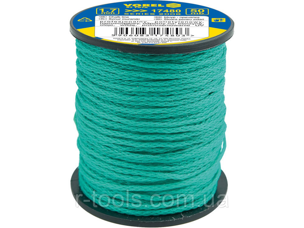 Шнур розмітковий поліетиленовий 1.7 мм х 50 м Vorel 17480