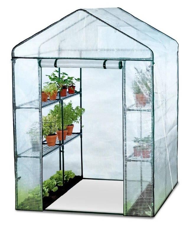 Парник з полицями Focus Garden 140x140 см зелений теплиця садова для розсади та овочів 8 полиць