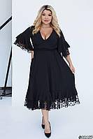 Чорне плаття в білий горох