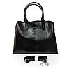 Сумка шопер жіноча шкіряна з двома короткими ручками ALEX RAI 9387 black, фото 3