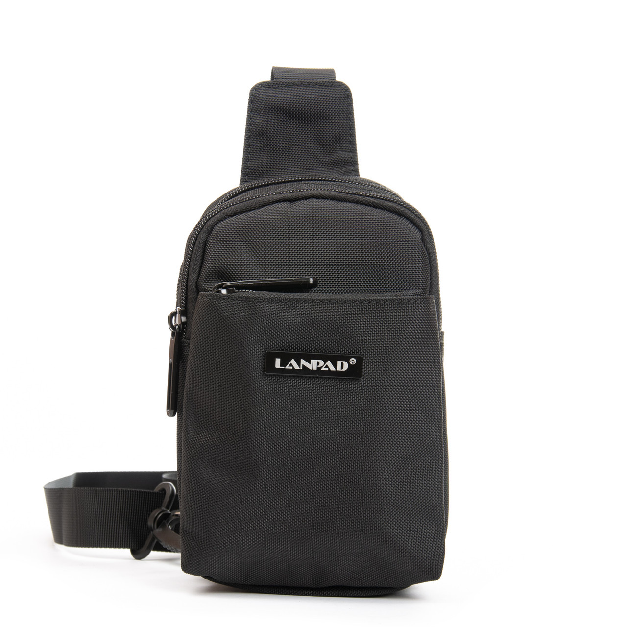 Сумка-слінг чоловіча на плече нейлонова Lanpad 0929 black, фото 1