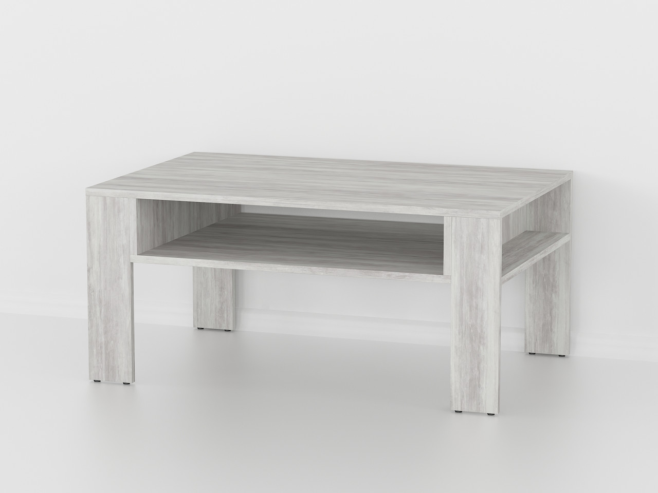 Журнальний, кавовий столик з полицями колір бетон (світло-сірий) h41*90*58 см, фото 1