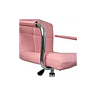 Крісло робоче на колесах Astana, сидіння з екошкіри, регуляція висоти, навантаження до 100 кг, колір рожевий, фото 2