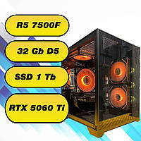 Ігровий комп'ютер AMD Ryzen 5 7500F  (6 x 5.0 GHz) + 32Gb DDR5 + SSD 1000 Gb + RTX 5060 Ti