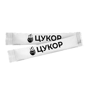 Цукор в стіках БРЕНД Чорно-білий "Цукор" 200шт/уп 4гр (0.8кг) 15/20уп. коробка