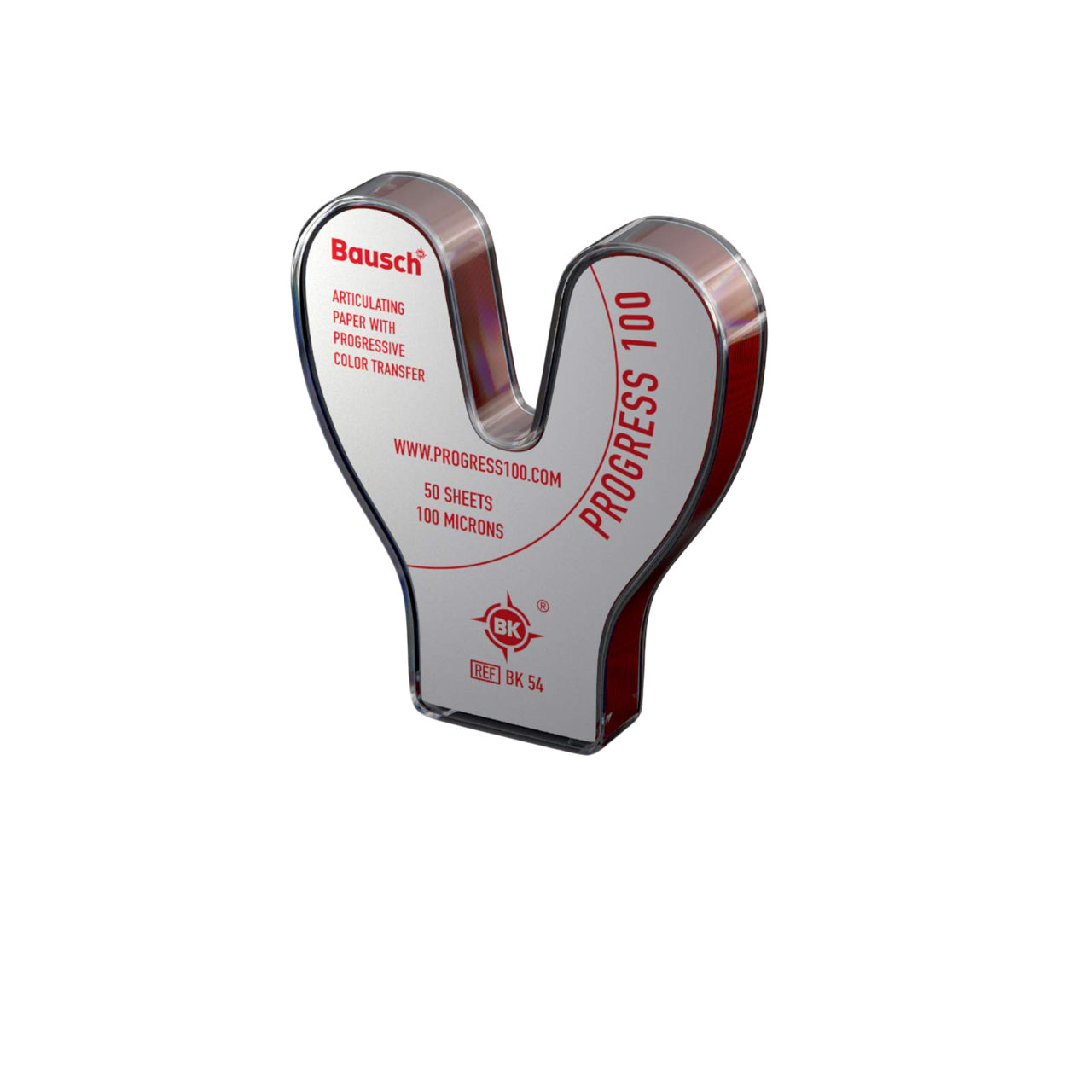 Артикуляційний папір BK54 100мкм, колір червоний, підковоподібний з високим вмістом армуючих волокон, 50шт, фото 1
