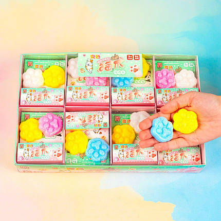 Іграшка антистрес міні Лапки, 4 см 24 набора в упаковці, фото 2