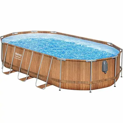 Каркасний овальний басейн з гідромасажем Bestway 56719 (610x366x122 см, 20241 л, сходи, фільтр, світло), фото 1