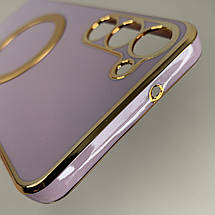Чохол для Samsung Galaxy S23 Plus з MagSafe із золотою рамкою на самсунг с23 плюс чорничний q08w, фото 6