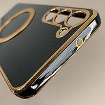 Чохол для Samsung Galaxy S23 Plus з MagSafe із золотою рамкою на самсунг с23 плюс чорний q08w, фото 6