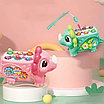 Розвивальна іграшка 5 в 1 динозавр Дитяча гра стукачка каталка магнітна рибалка пальчикові ігри 2 кольори, фото 3