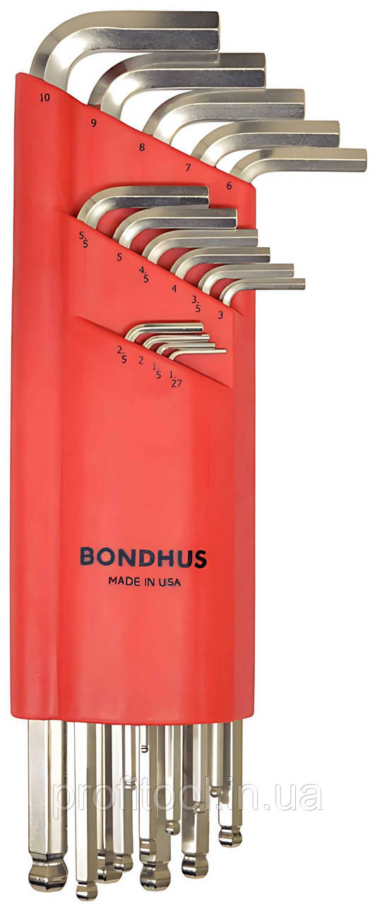 Набір ключів шестигранних BONDHUS 1,27-10,0 мм (15 шт) (17095), фото 1