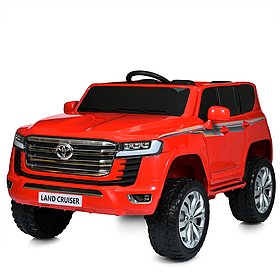 Електромобіль джип Toyota Land Cruiser дитячий (р/к,12V10AH, 4*45W, EVA, USB, MP3, світло) M 6146EBLR-3 Червоний