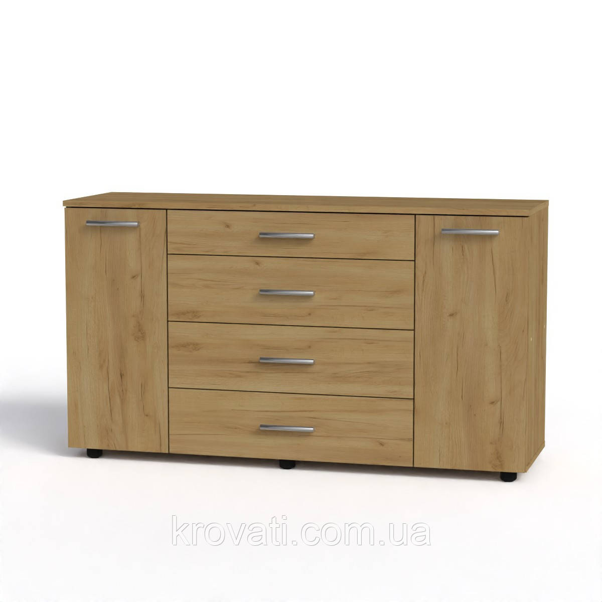 Комод для речей Компаніт 1-3-2 П(направляючі повного висування), Дуб крафт золотий