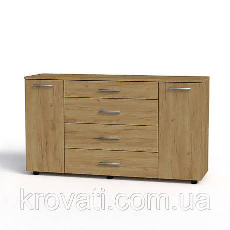 Комод для речей Компаніт 1-3-2 П(направляючі повного висування), Дуб крафт золотий, фото 1