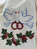 Вишитий весільний рушник ручної роботи хрестиком 198*33 см., фото 4