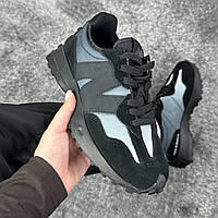 Жіночі кросівки New Balance 327 Black-Blue темно-сині кросівки New Balance 327 стильні кросівки Нью Баланс для дівчини