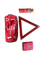 Набір Автомобіліста (3 предметів) Україна (Вогнегасник 500мл,Знак аварійної зупинки,Автомобільна Аптечка,сумка