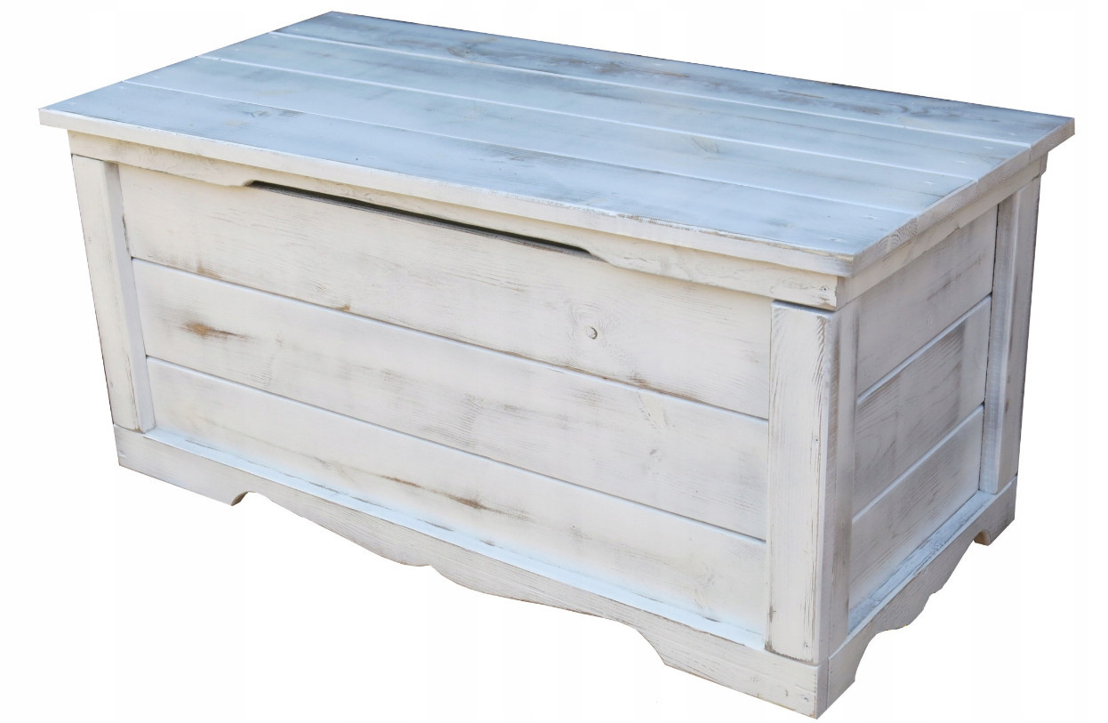 Велика дерев'яна скриня Біла 120 x 48 x 48см 180л, фото 1