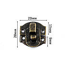Замок Накладка Бронза для скриньок 20*20мм MZK020, фото 2
