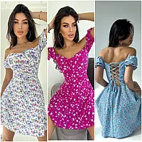 Платье с имитацией чашек и шнуровкой на спине регулируется под фигуру