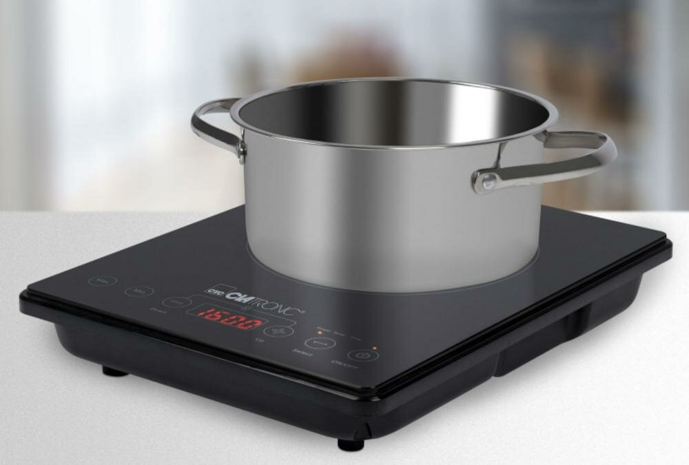 Індукційна електроплита Clatronic EKI 3569 настільна 2000 Вт з однією конфоркою компактна, фото 1