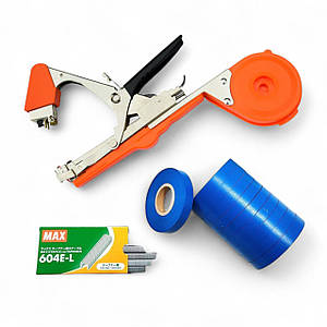 Степлер-зшивач для рослин Agrario TT-04 + Стрічка Cordioli 10 шт + Скоби MAX