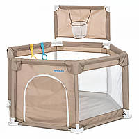 Дитячий ігровий намет Profi, манеж дитячий для ігор складаний з баскетбольним кільцем 138х121х63см Бежевий (MR 1340)