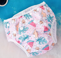 Багаторазові універсальні підгузки-трусики на кнопках для плавання 0-2 роки (ромашки)