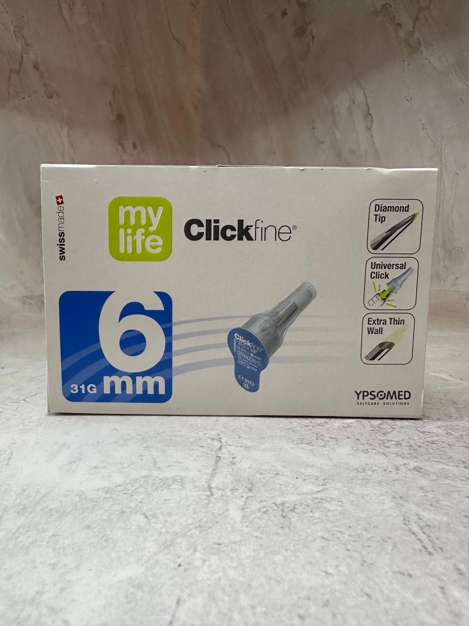 Голки інсулінові Clickfine 31G/6 мм, 100 шт, фото 1