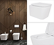 Комплект 5в1: інсталяція Grohe + безобідковий підвісний унітаз Crow, білий + клавіша хром глянцева, фото 9