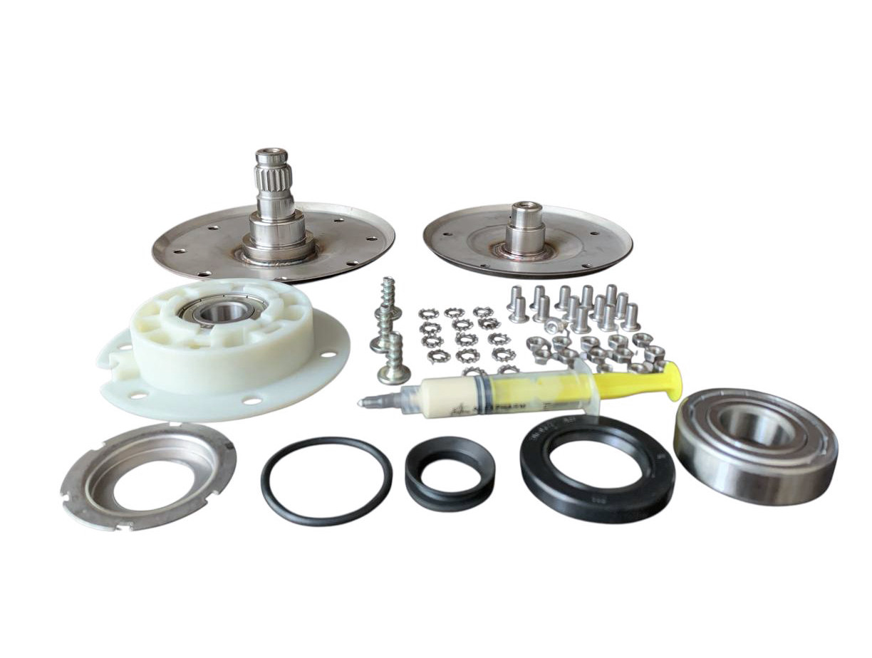 Фланці з суппортом, 6004 підшипником та кріпленням для пральної машини Whirlpool (з прямим приводом), нерж, фото 1