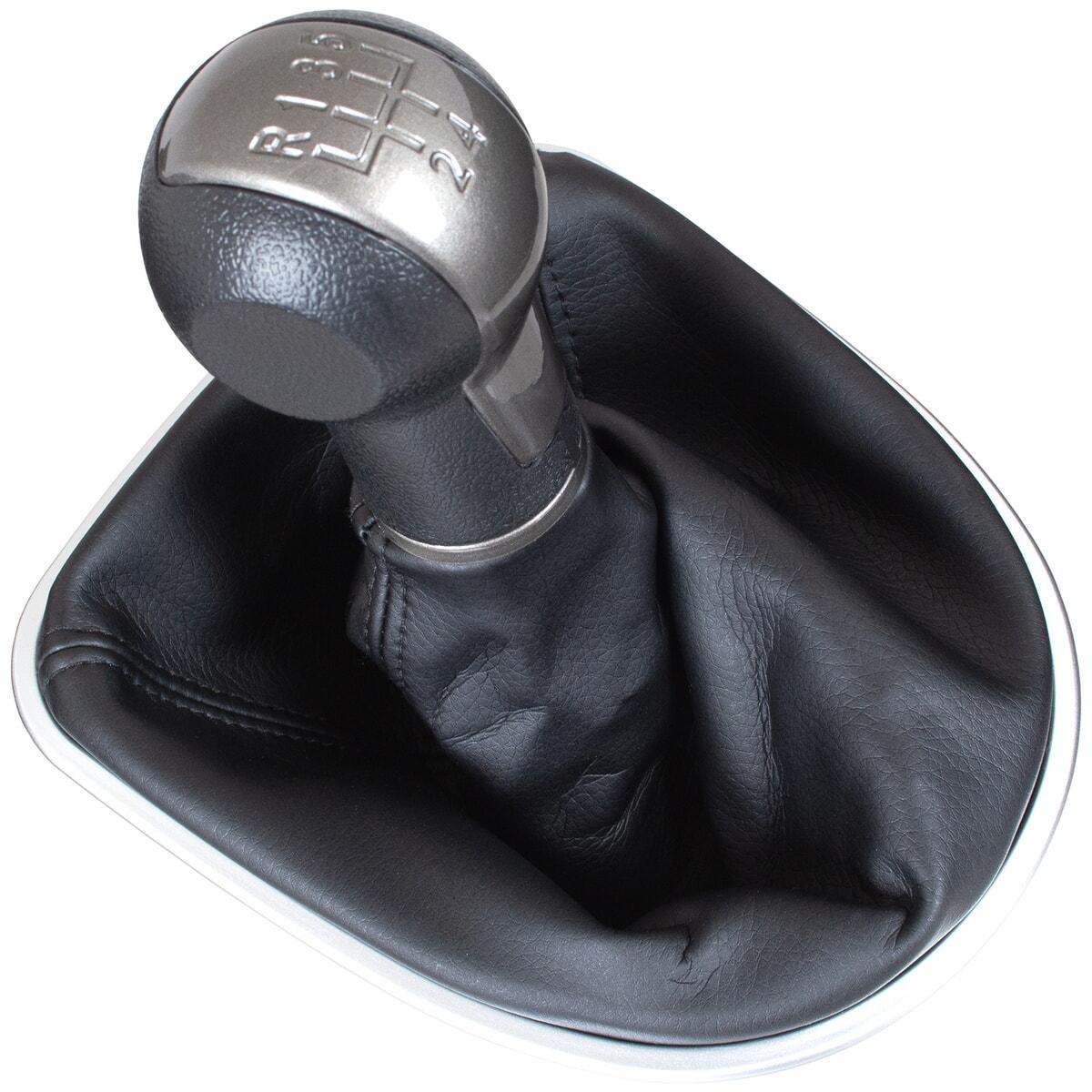 Seat Leon II 2005- ЧОРНО-БЕЖЕВИЙ ручка КПП + гетра з ХРОМОВОЮ рамкою 5 ШВИДКІСТЕЙ
