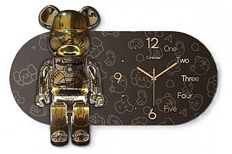 Годинник настінний овальний "Мишка" з LED-підсвіткою, 40×60 см